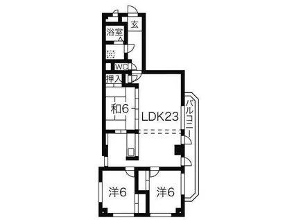アベニュー青山(3LDK/3階)の間取り写真