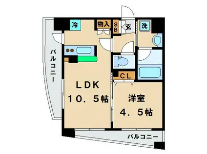ダイナシティ練馬桜台(1LDK/2階)の間取り写真