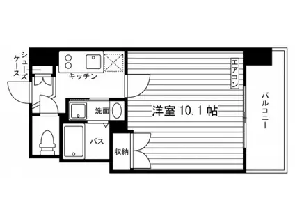 GRAND ETERNA岡山II(1K/9階)の間取り写真