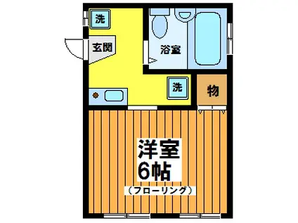 ベルシャンブル(1K/1階)の間取り写真