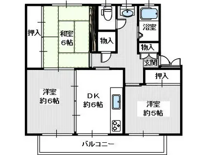 金剛第二147号棟(3DK/2階)の間取り写真