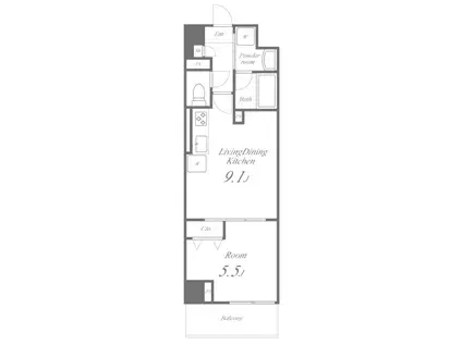 VILLA BLANCHE(1LDK/1階)の間取り写真