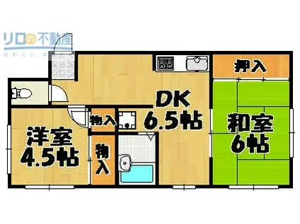 メゾン南花屋敷(2LDK/3階)の間取り写真