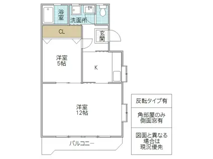 大塚公園マンションI(2K/3階)の間取り写真