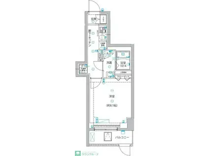 ユリカロゼ五反野III(1K/1階)の間取り写真