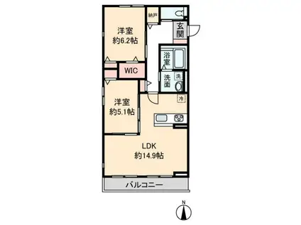 HEIM MAISON 庄内通駅東 B棟(2LDK/3階)の間取り写真