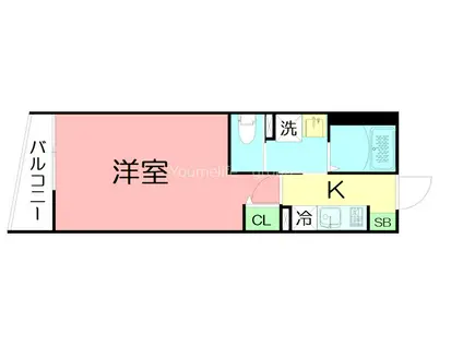 セレーノ国分南(1K/3階)の間取り写真