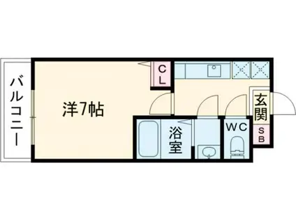 AILE岡場III(1K/2階)の間取り写真