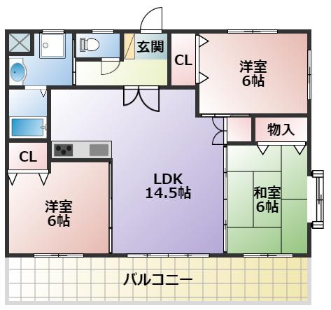 センチュリーハウス(3LDK/3階)の間取り写真