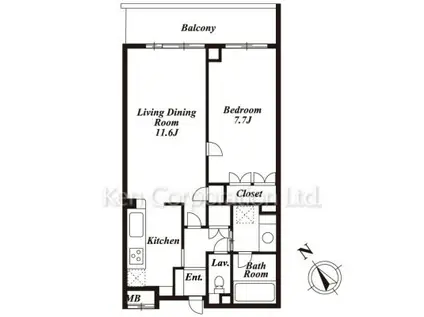 ザ タバタ ハウス(1LDK/4階)の間取り写真