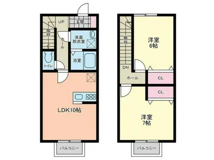 プレステージII(2LDK/1階)の間取り写真