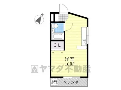 渡清パークハイツ(ワンルーム/3階)の間取り写真