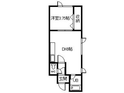 山岸マンション(1DK/2階)の間取り写真
