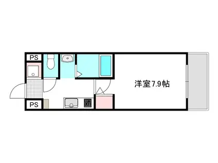 モリナガビル(1K/3階)の間取り写真