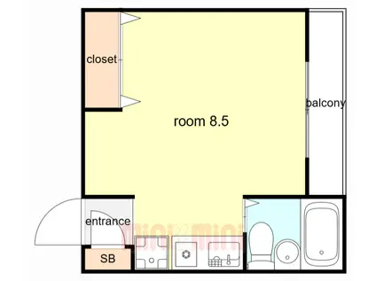 キャンパス2000須磨天神(ワンルーム/2階)の間取り写真