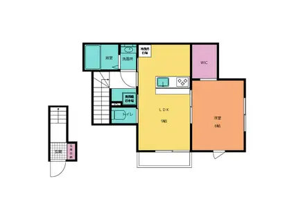 入生田共同(1LDK/2階)の間取り写真