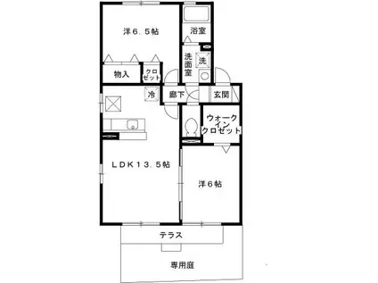 コート宮ノ下2(2LDK/1階)の間取り写真