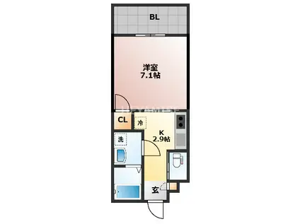 SGB浜町(1K/10階)の間取り写真