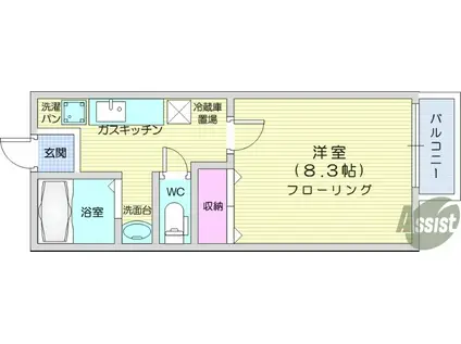 アイビー(1K/2階)の間取り写真