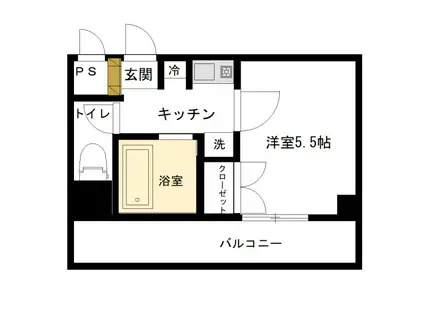 戸田公園ワン・エムビル(1K/4階)の間取り写真