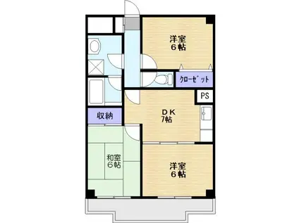 ゼルコーバ西嶺(3DK/4階)の間取り写真