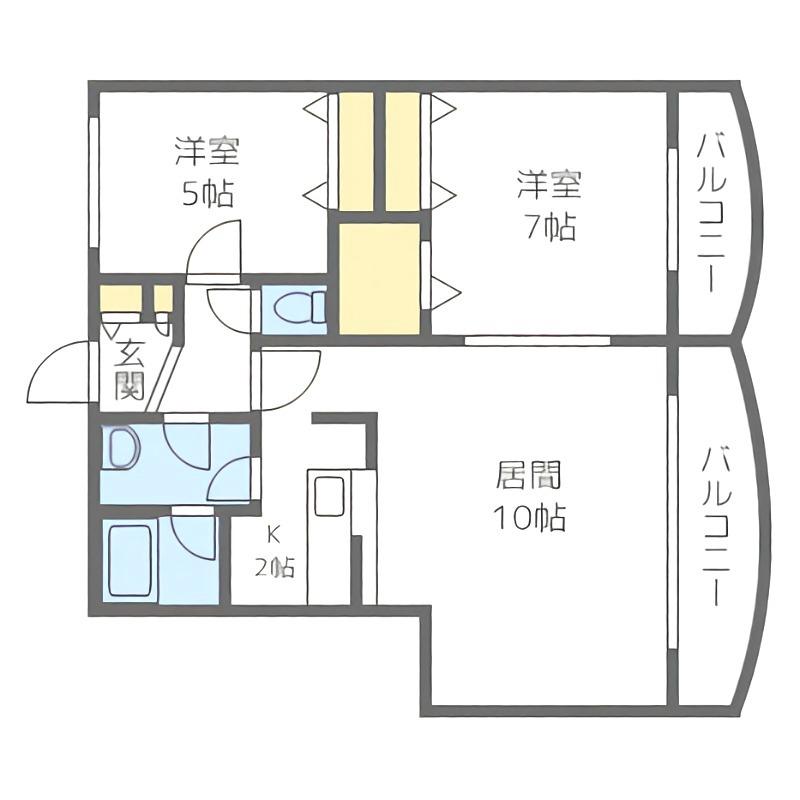 CABIN25(2LDK/3階)の間取り写真