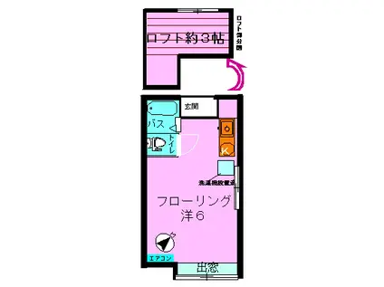 鈴谷TM1(ワンルーム/1階)の間取り写真