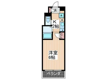 三崎ビル(1K/8階)の間取り写真