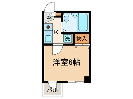 マンション川口(1K/2階)の間取り写真