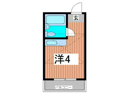 メゾンハピーI(ワンルーム/2階)の間取り写真