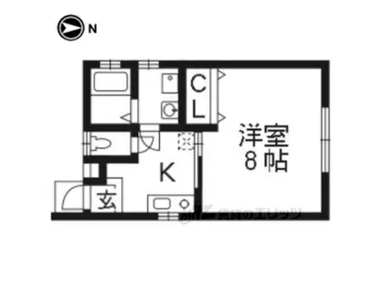 フェリーチェ洛東(1K/1階)の間取り写真