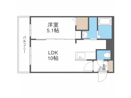 イルセントラレ南12条(1LDK/4階)の間取り写真
