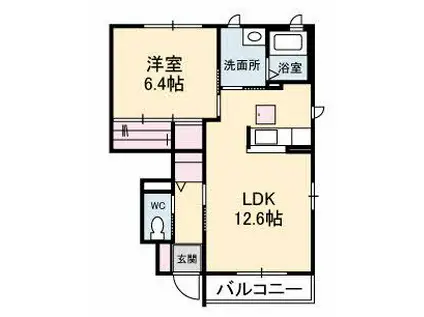 シャーメゾン W・E イースト棟(1LDK/1階)の間取り写真