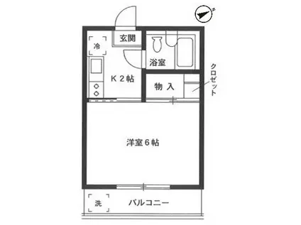 TWINS壱番館(1K/1階)の間取り写真