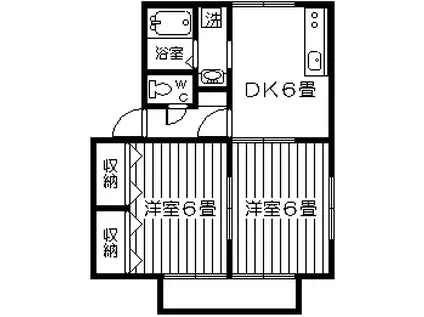 イクスピアリベマーイ(2DK/2階)の間取り写真