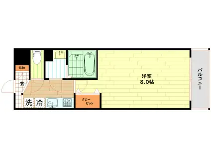 LUXE海老江II(1K/10階)の間取り写真