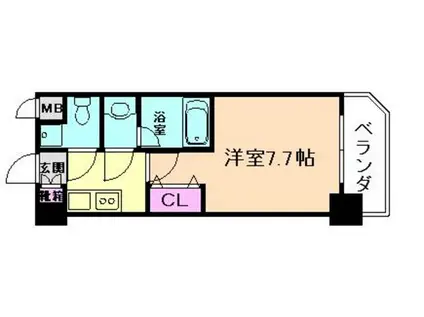 S-RESIDENCE福島LUXE(1K/13階)の間取り写真