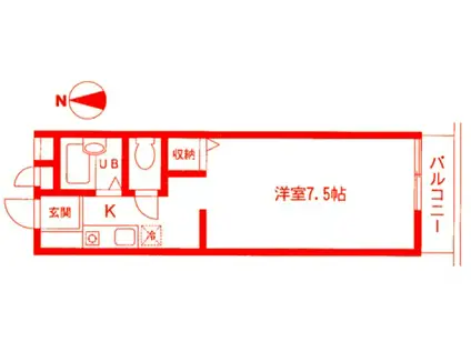 セティオ一番館(ワンルーム/1階)の間取り写真