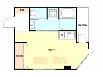 ウィング曙(ワンルーム/4階)の間取り写真