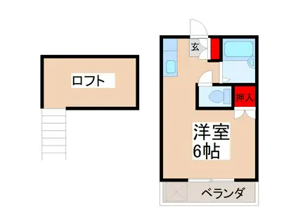 ネイビーハイツ(ワンルーム/2階)の間取り写真