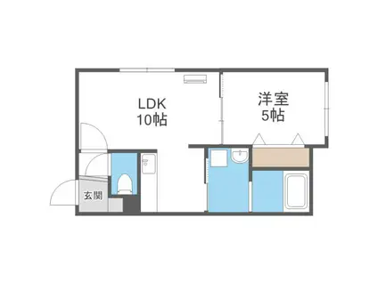 アーバンスクエア発寒(1LDK/4階)の間取り写真