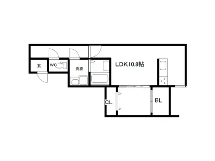グレイスコート学園大東(1LDK/2階)の間取り写真