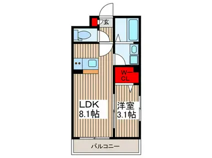 AURORA ARC(1LDK/1階)の間取り写真