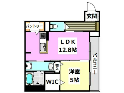 オリエンタリウムドムス南茨木(1LDK/1階)の間取り写真