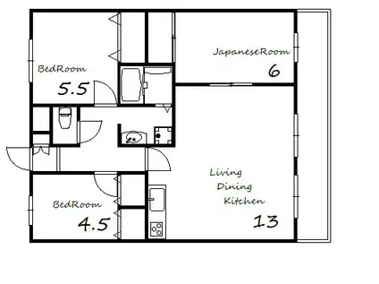 COZY COURT M(3LDK/2階)の間取り写真