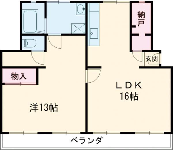 ＪＲ和歌山線 布施屋駅 徒歩3分 4階建 築54年(1LDK/4階)の間取り写真