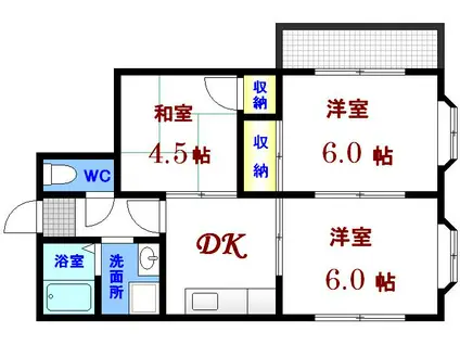 メゾン三篠(3DK/3階)の間取り写真