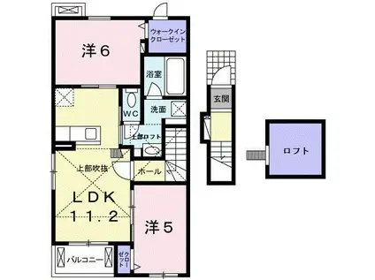 ジュネス鎌倉(2LDK/2階)の間取り写真
