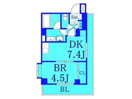 M1マンション(1DK/8階)の間取り写真