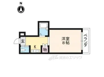 フレーヴァー深草Ⅱ(1K/2階)の間取り写真